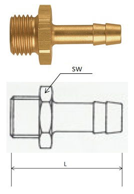 (T149M) G 1/4, 9 mm csatlakozású külső menetes tömlővég termék fő termékképe