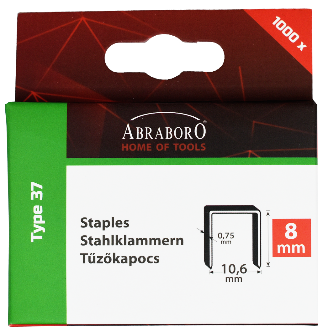 Abraboro CHILITAC H-37 típusú tűzőkapocs, 14 / 10.6 / 0.75 mm, 1000 db/csomag termék fő termékképe