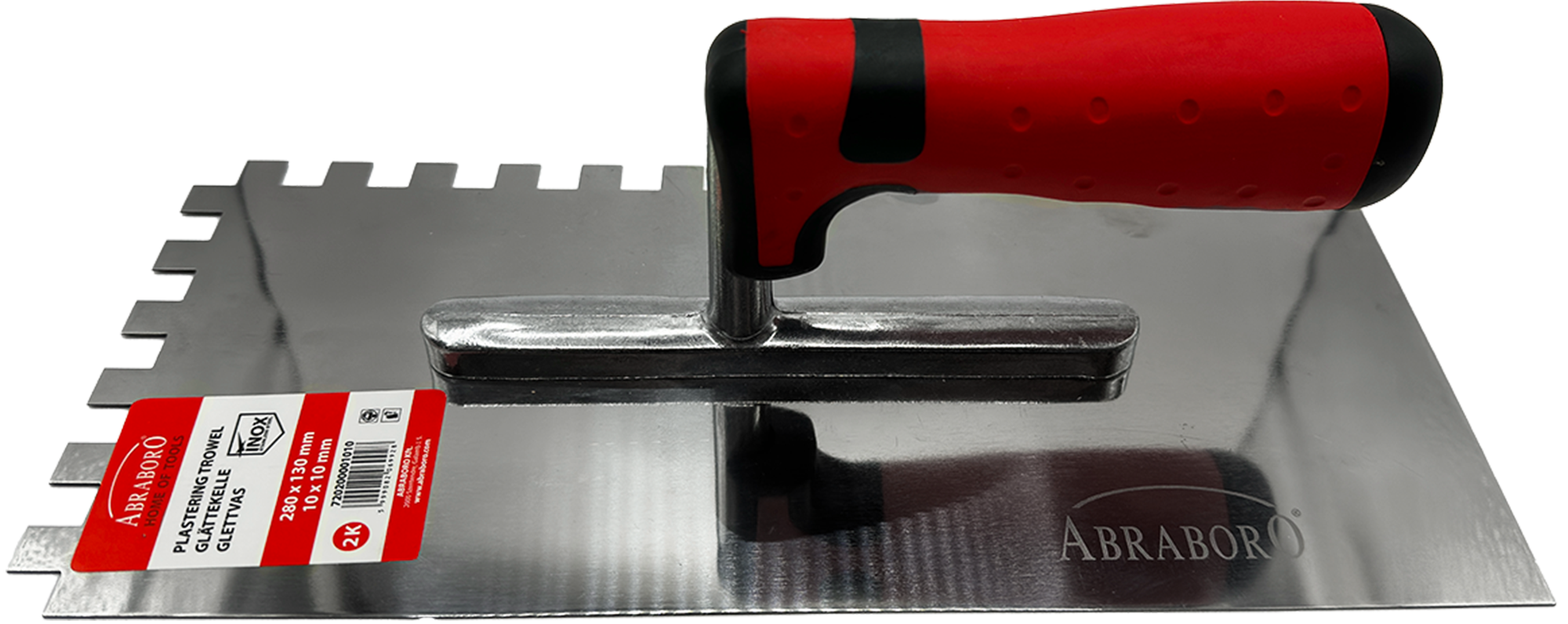 Abraboro INOX fogazott glettelő, 280 x 130 mm, 12 x 12 mm, 8 db/csomag termék fő termékképe