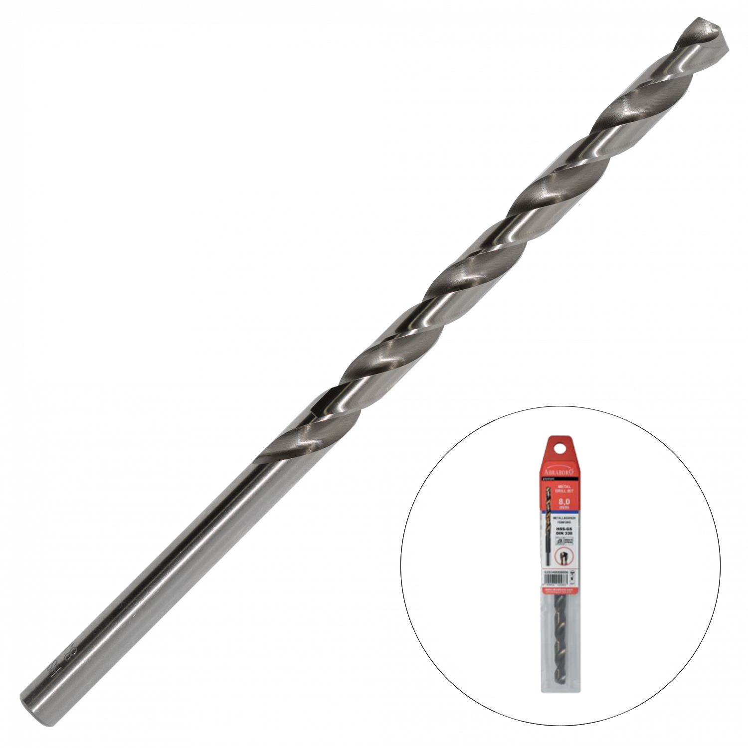 Abraboro 9 x 175 / 115 mm HSS-GS hosszú hengeres szárú fémcsigafúró, EV-Pack termék fő termékképe