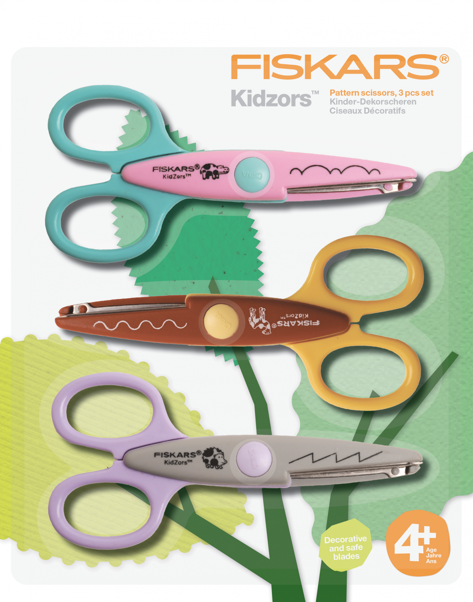 Fiskars Kidzors™ állatkerti állatok olló készlet, 3 db/csomag termék fő termékképe
