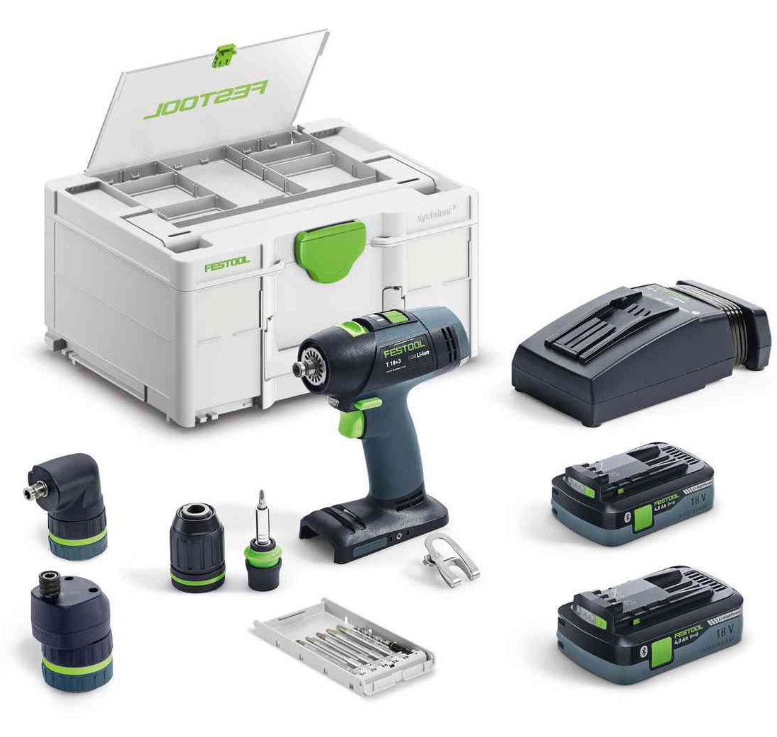 Festool T 18+3 HPC 4,0 I-Set akkus szénkefe nélküli fúró-csavarbehajtó (2 x 4.0 Ah Li-ion akkuval) termék fő termékképe