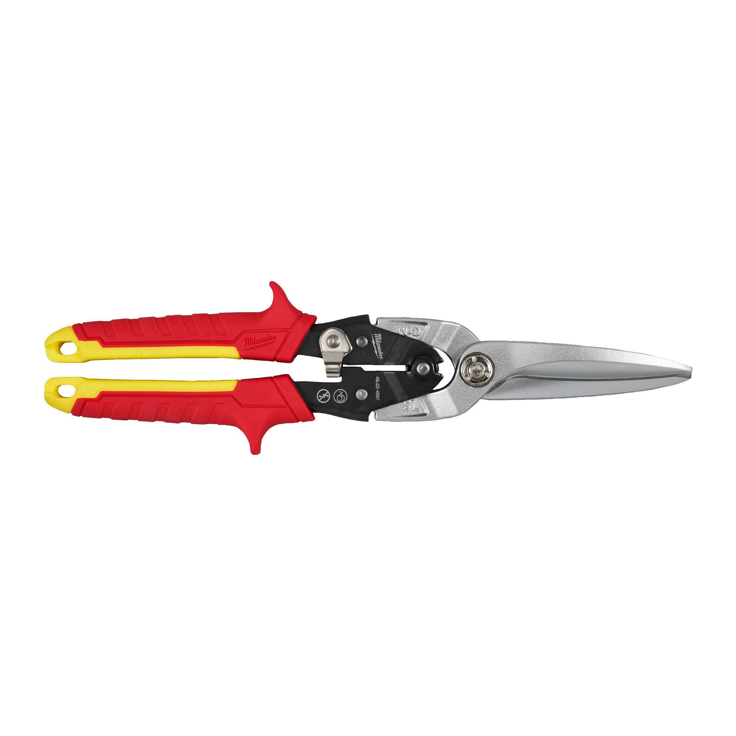 Milwaukee Aviation extra hosszú kis sugarú lemezvágó olló, egyenes termék fő termékképe
